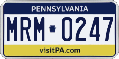 PA license plate MRM0247