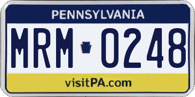 PA license plate MRM0248
