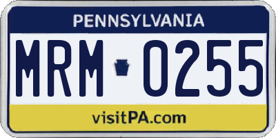 PA license plate MRM0255