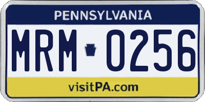 PA license plate MRM0256