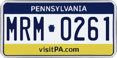 PA license plate MRM0261