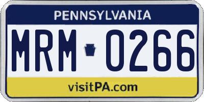 PA license plate MRM0266