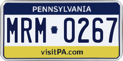 PA license plate MRM0267