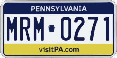 PA license plate MRM0271