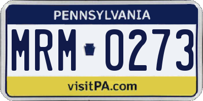 PA license plate MRM0273