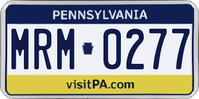 PA license plate MRM0277