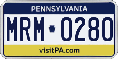 PA license plate MRM0280