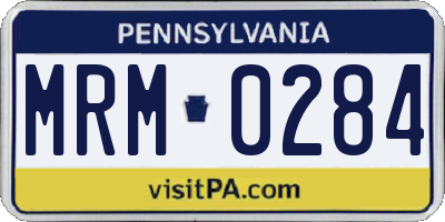 PA license plate MRM0284