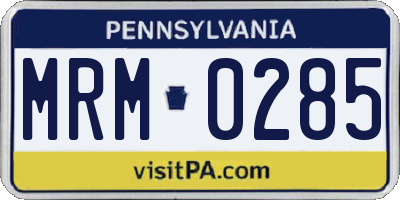 PA license plate MRM0285