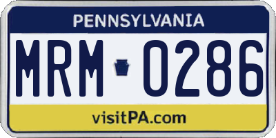 PA license plate MRM0286