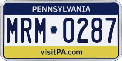 PA license plate MRM0287