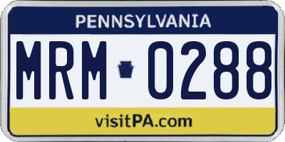 PA license plate MRM0288
