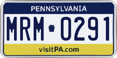 PA license plate MRM0291