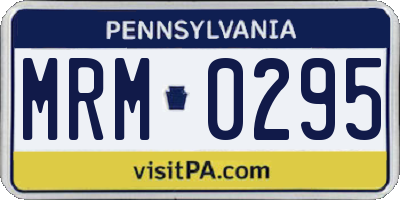 PA license plate MRM0295