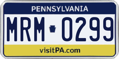 PA license plate MRM0299