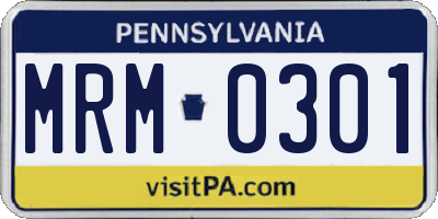 PA license plate MRM0301