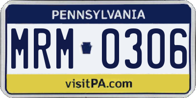 PA license plate MRM0306