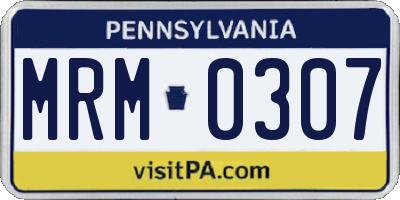 PA license plate MRM0307