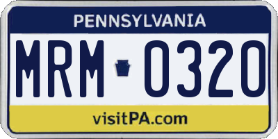 PA license plate MRM0320