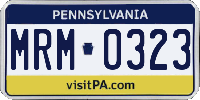 PA license plate MRM0323