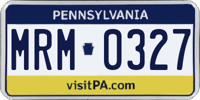 PA license plate MRM0327