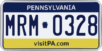 PA license plate MRM0328