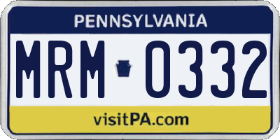 PA license plate MRM0332