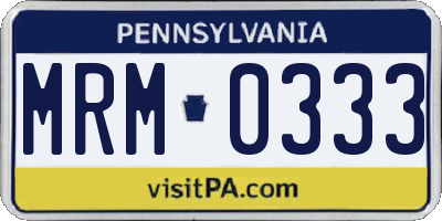 PA license plate MRM0333