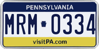 PA license plate MRM0334