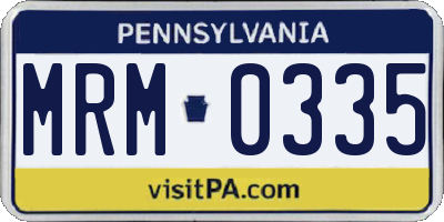 PA license plate MRM0335