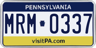 PA license plate MRM0337