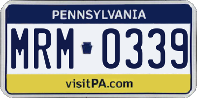 PA license plate MRM0339