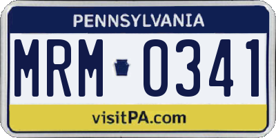 PA license plate MRM0341