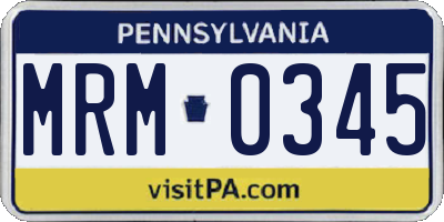 PA license plate MRM0345