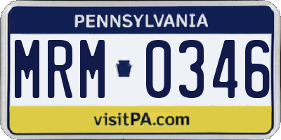 PA license plate MRM0346
