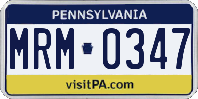 PA license plate MRM0347