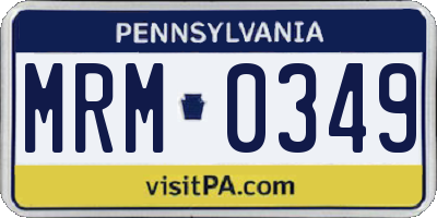 PA license plate MRM0349