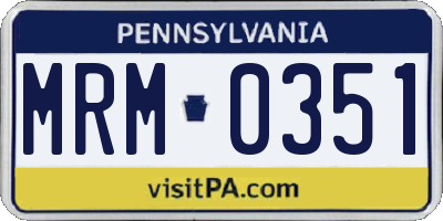 PA license plate MRM0351