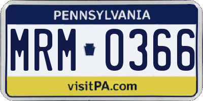 PA license plate MRM0366
