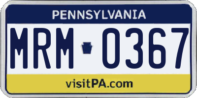 PA license plate MRM0367