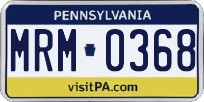 PA license plate MRM0368