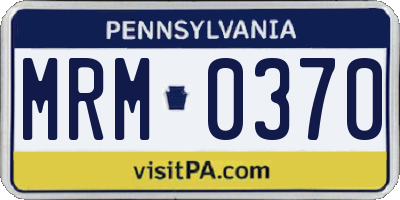 PA license plate MRM0370