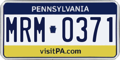PA license plate MRM0371