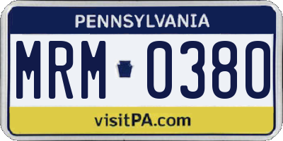PA license plate MRM0380