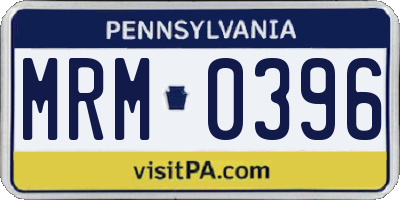 PA license plate MRM0396