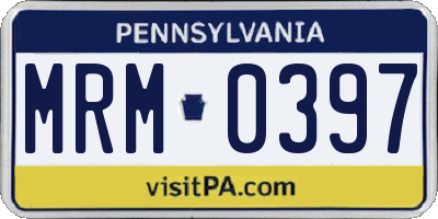 PA license plate MRM0397