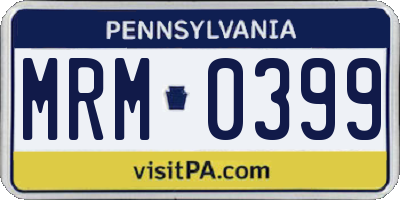 PA license plate MRM0399