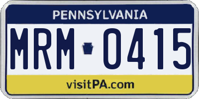 PA license plate MRM0415