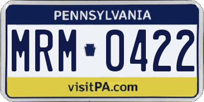 PA license plate MRM0422