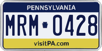 PA license plate MRM0428